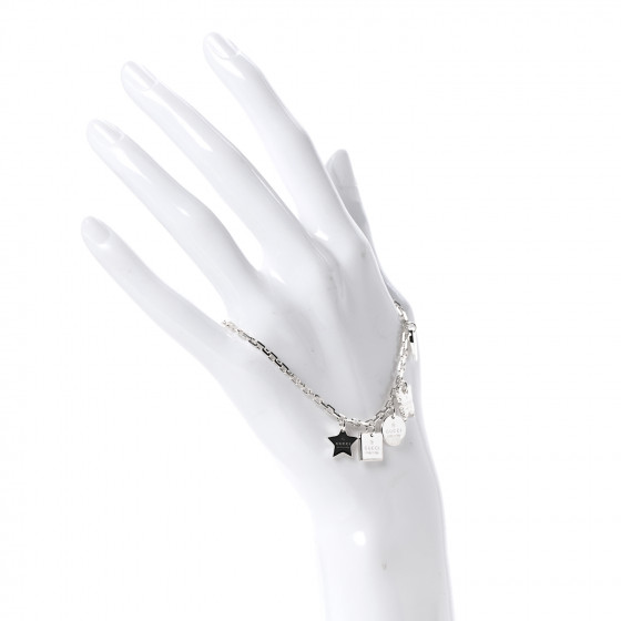 GUCCI Sterling Silver Trademark Charm Bracelet 838165