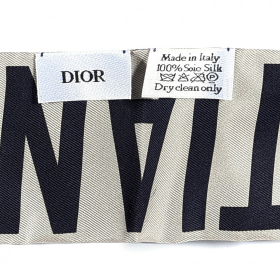 Christian Dior ミッツア CHRISTIAN DIOR Silk Oblique Mitzah Scarf Blue 854863
