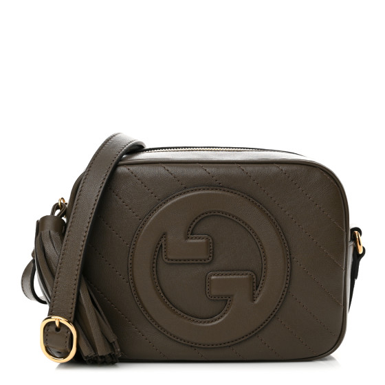 【GUCCI 】Sakai Blondie Diagonal Stitch llic Shoulder GUCCI Sakai Be Green Calfskin Diagonal Stitched Small
