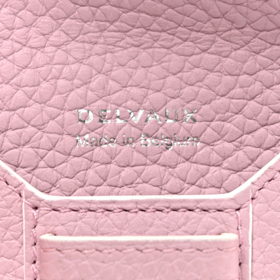 DELVAUX Taurillon Soft Presse Visite Card Holder Pink