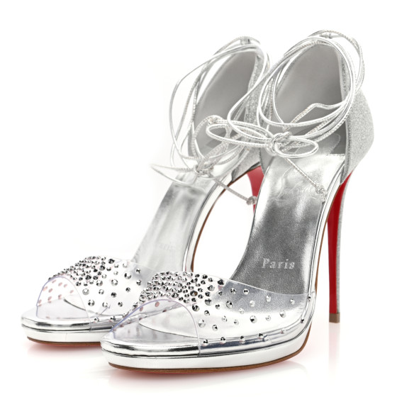 CHRISTIAN LOUBOUTIN PVC Glitter Crystal Degratina Frou 120