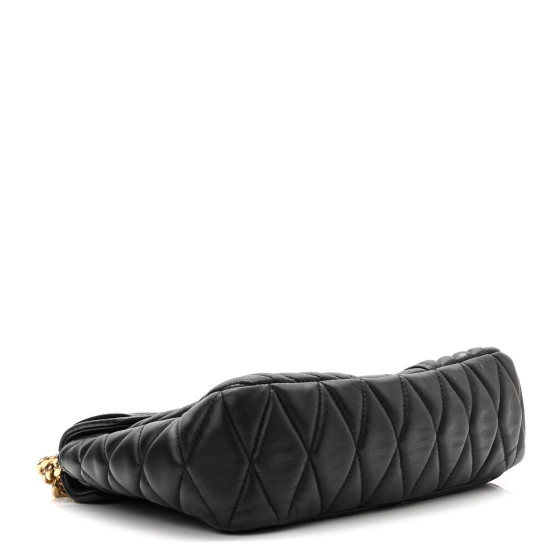 MIU MIU Nappa Matelasse Biker Shoulder Bag Black 1189476
