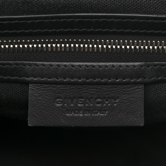 GIVENCHY Waxed Calfskin Medium Nightingale Logo Strap Black