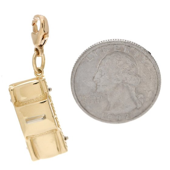 TIFFANY 18K Yellow White Gold Diamond Taxi Charm 1182154