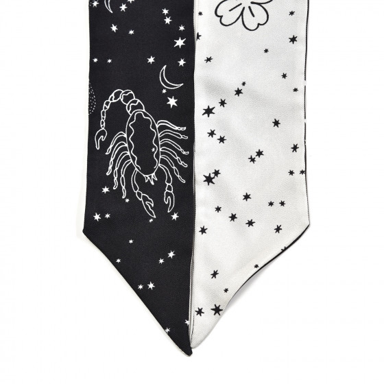 【2025年最新】大人気ブランドの人気アイテム  DIOR CHRISTIAN Silk 385074 Black Scarf Mitzah Scorpio Zodiac 小物