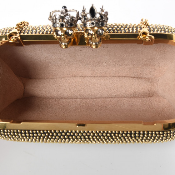 ALEXANDER MCQUEEN Crystal Nappa Queen and King Skull Box