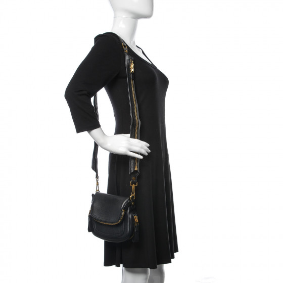 TOM FORD Calfskin Mini Jennifer Crossbody Bag Black 467956