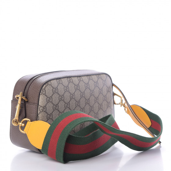 GUCCI GG Supreme Monogram Web Neo Vintage Shoulder Bag Beige