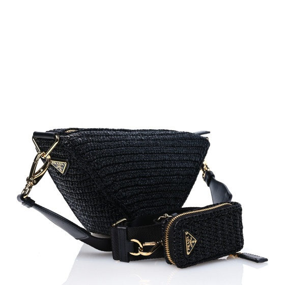 【Prada】 Black Raffia Crossbody Bag PRADA Black Re-Edition 2005 Raffia Crossbody Bag – Luxury Labels