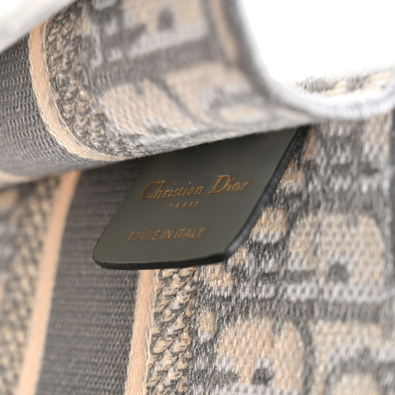 CHRISTIAN DIOR Oblique Mini Book Tote Grey Multicolor
