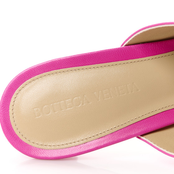 BOTTEGA VENETA Lambskin Stretch Lounge Sandals 39 Hollyhock