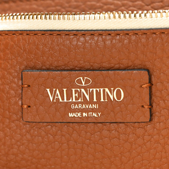 VALENTINO GARAVANI Raffia Calfskin Rockstud Summer Tote