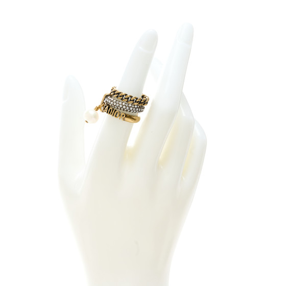 ディオール J’ADIOR リング CHRISTIAN DIOR Crystal Pearl Chain J'adior Ring S 50 5.25