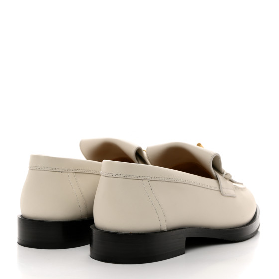 エルメス HERMES Calfskin Womens Impact Loafers 36.5 Blanc De Paris