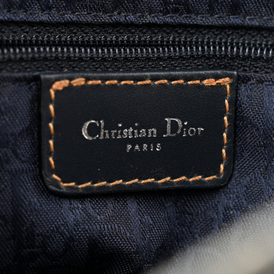 Diorバック CHRISTIAN DIOR Denim Crystal Floral Embroidered Saddle Bag