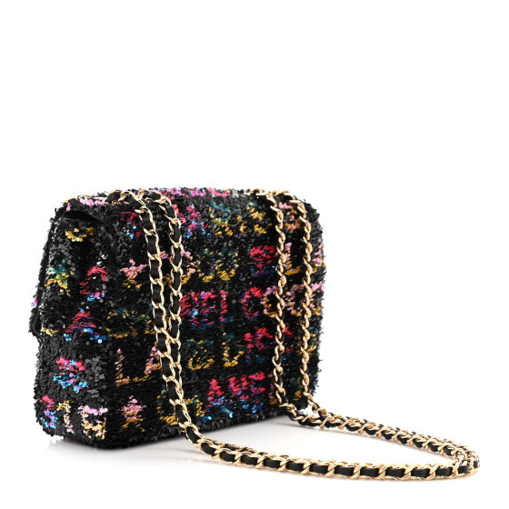 【数量限定・希少品】CHANEL★ブーティー★CCロゴ付き★厚底 CHANEL Sequin Logo CC Small Single Flap Black Multicolor