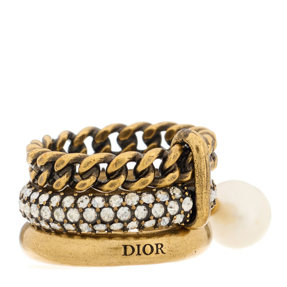 ディオール J’ADIOR リング CHRISTIAN DIOR Crystal Pearl Chain J'adior Ring S 50 5.25