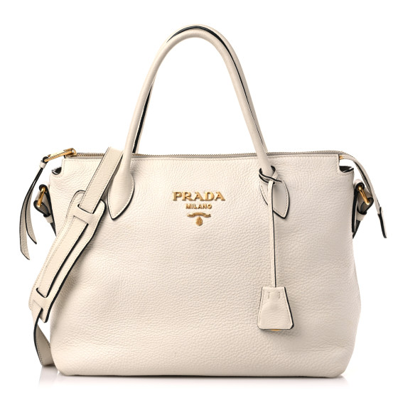 【PRADA】VITTELO DAINO SHOULDER BAG PRADA Vitello Daino Shoulder Bag White 1174224 | FASHIONPHILE