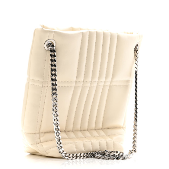 ☆BURBERRY☆Small Quilted Lola Bucket Bag - Pale Vanilla☆ BURBERRY Lambskin Quilted Small Lola Bucket Bag Pale Vanilla