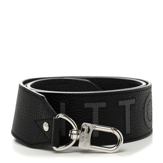 LOUIS VUITTON ブラック ベルト LOUIS VUITTON Calfskin 16mm Adjustable Shoulder Strap Black