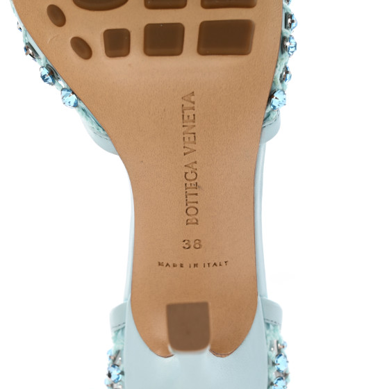 サンダル・ミュール BOTTEGA VENETA Pastel Light-Blue Mesh Stretch Sandals BOTTEGA VENETA Mesh Nappa Crystal Embellished Sparkle