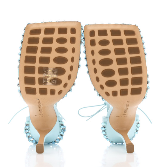 サンダル・ミュール BOTTEGA VENETA Pastel Light-Blue Mesh Stretch Sandals BOTTEGA VENETA Mesh Nappa Crystal Embellished Sparkle