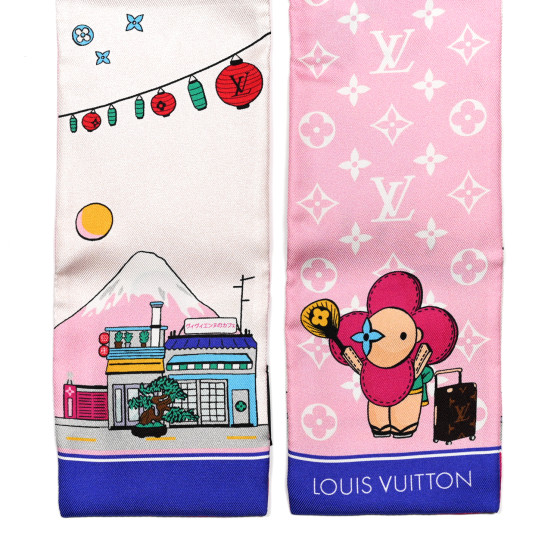 バンドー　ピンク　LOUIS VUITTON ヴィヴィエンヌ 東京 TOKYO LOUIS VUITTON Silk Monogram Tokyo Vivienne Bandeau Pink