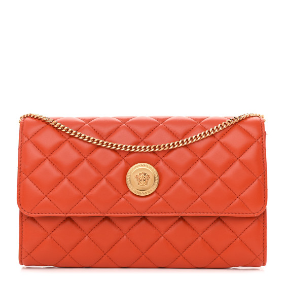 Versace★素敵！Orange Pebbled Leather Medusa Head Card Case Versace | Bags | Versace Womens Orange Pebbled 0 Leather