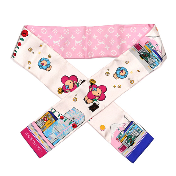 バンドー　ピンク　LOUIS VUITTON ヴィヴィエンヌ 東京 TOKYO LOUIS VUITTON Silk Monogram Tokyo Vivienne Bandeau Pink