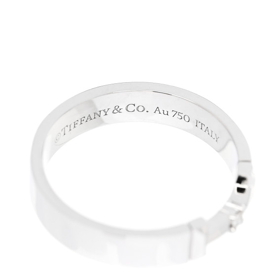 TIFFANY 18K White Gold Diamond T True Link Ring 52 6 1191257
