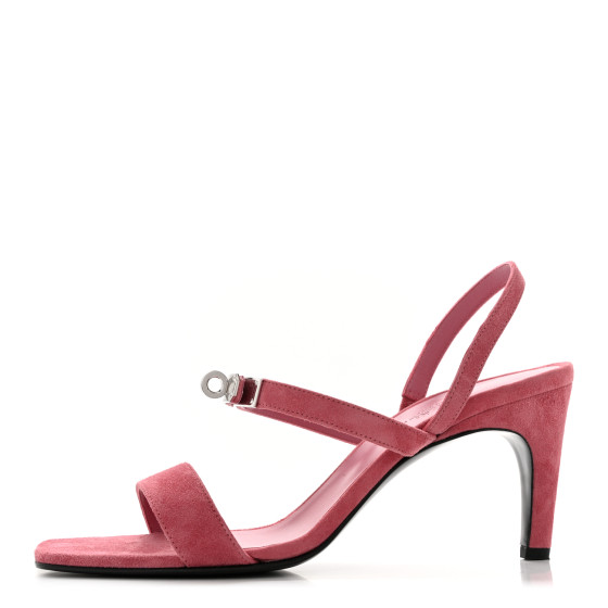【値下げ】HERMES Salon des Guadalquivir 未使用 HERMES Suede Goatskin Glamour 75 Sandals 39 Rose Aphrodite