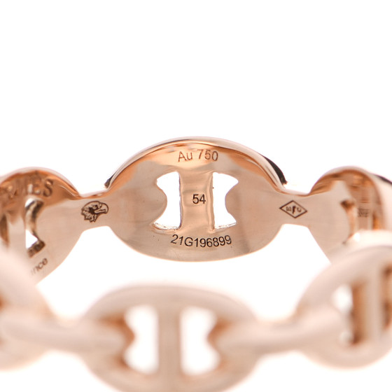 定番★Hermes Chaine d'ancre Enchainee Ring, PM Pink Gold Hermès Chaine d' Ancre Enchainee Ring in 18K Rose Gold