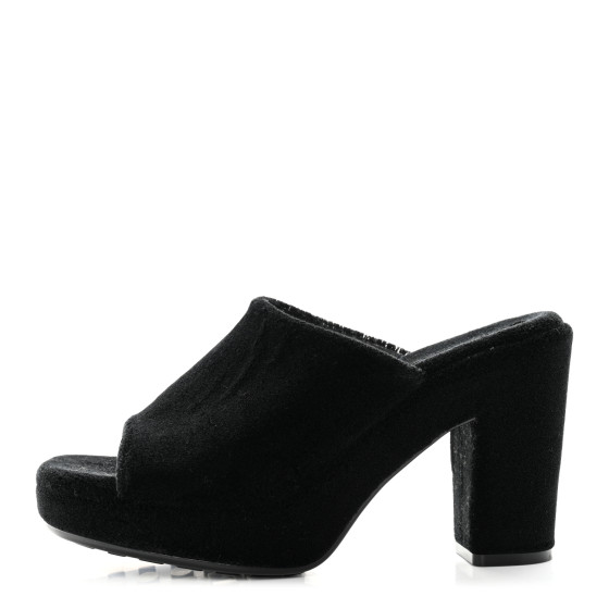 ｟sale 8/12まで｠bottega veneta パンプス ブラック 38 BOTTEGA VENETA Velvet Gleam Mule Sandals 38 Black 1199236