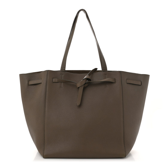 CELINE Soft Grained Calfskin Small Belt Cabas Phantom Taupe