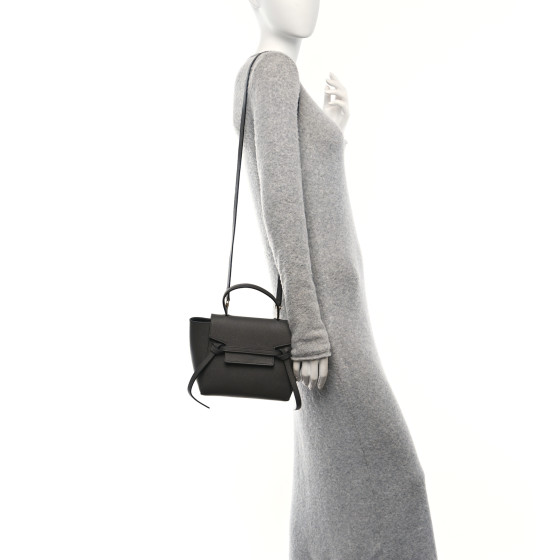 CELINE Grained Calfskin Nano Belt Bag Grey