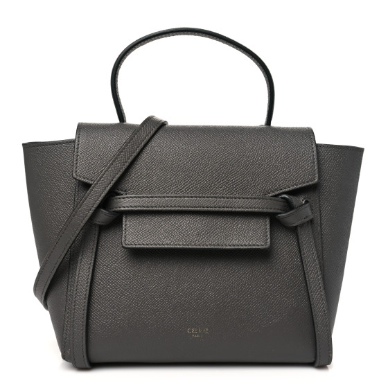 CELINE Grained Calfskin Nano Belt Bag Grey