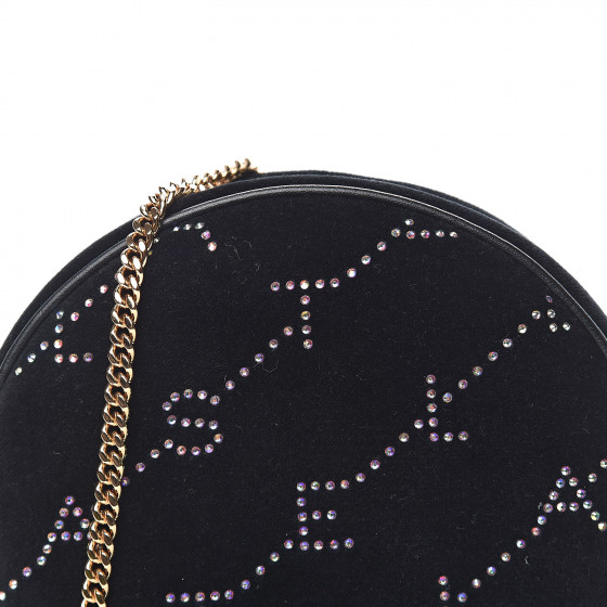 ｽﾃﾗﾏｯｶｰﾄﾆｰ Mini Round Bag Monogram Monogram Velvet Crystal STELLA MCCARTNEY Velvet Crystal Monogram Mini Round