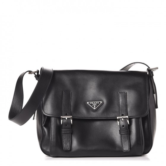プラダ 【PRADA】 メッセンジャーバッグ 　VA1076　SOFT CALF PRADA Soft Calf Messenger Bag Nero Black 318474 | FASHIONPHILE
