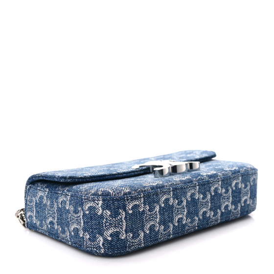 【CELINE(セリーヌ)】CLAUDE DENIM CHAIN SHOULDER BAG CHAIN SHOULDER BAG CLAUDE IN STRIPED DENIM WITH STRASS