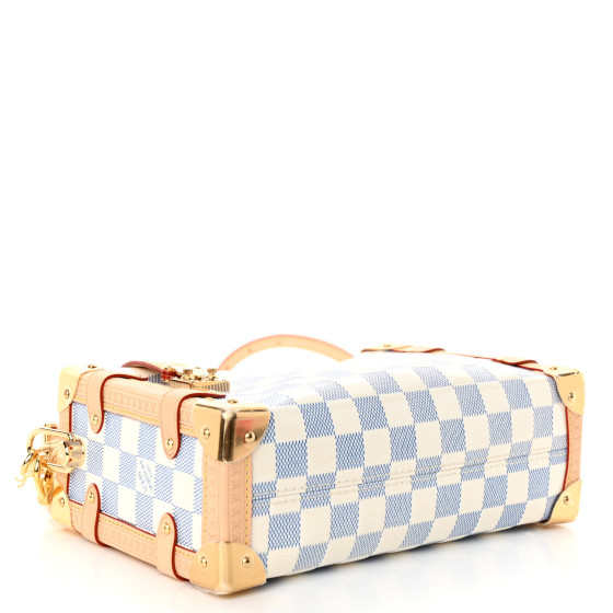 LOUIS VUITTON Damier Vernis Calfskin Side Trunk MM Celeste
