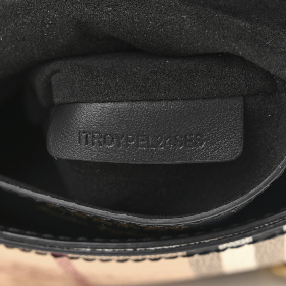 BURBERRY Haymarket Check Baby Bridle Saddle Bag Dark Clove
