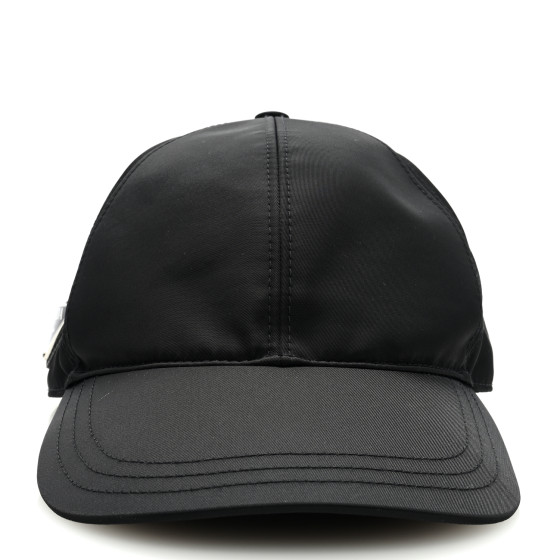 PRADA Tessuto Nylon Logo Baseball Cap M Black 1467978