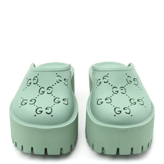 GUCCI Rubber GG Monogram Perforated Elea Platform 55mm Lug