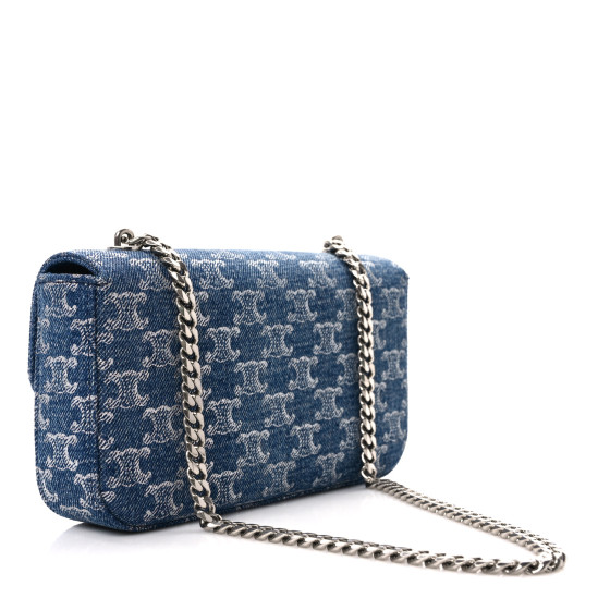 【CELINE(セリーヌ)】CLAUDE DENIM CHAIN SHOULDER BAG CELINE Shoulder Bag Claude With Striped Denim Chain ​​with