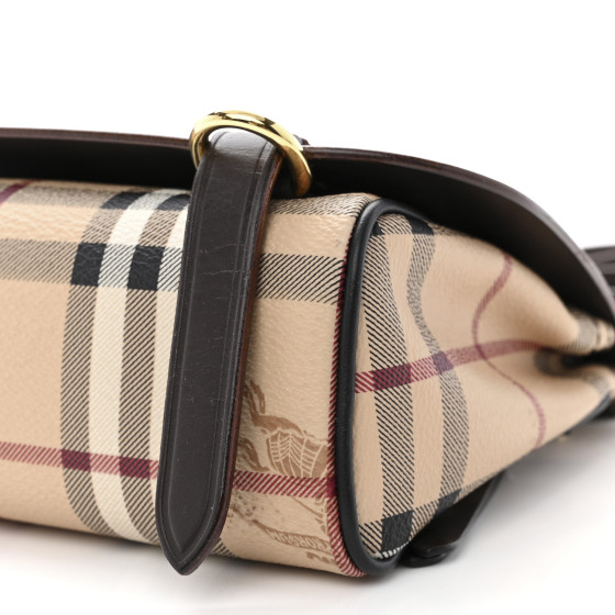 新品バーバリー BURBERRY Haymarket Check Baby Bridle Saddle Bag Dark Clove
