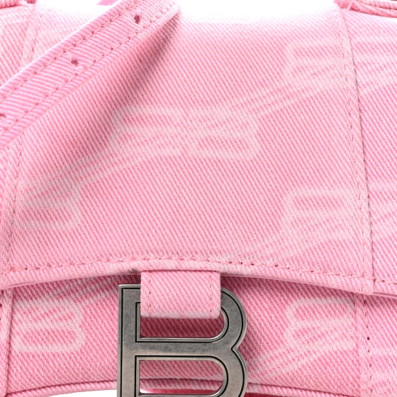 エレガント バレンシアガ ハンドバッグ HOURGLASS デニム Bロゴ Balenciaga Light Blue BB Monogram Denim Small Hourglass Top