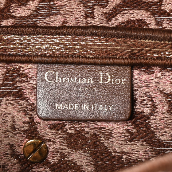 CHRISTIAN DIOR Canvas Embroidered Brocart Saddle Bag