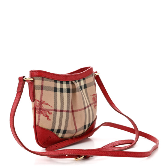 24AW new/Burberry マイクロレザーショルダーバッグ Bag Red BURBERRY Haymarket Check Mini Hartham Crossbody Red 1558961
