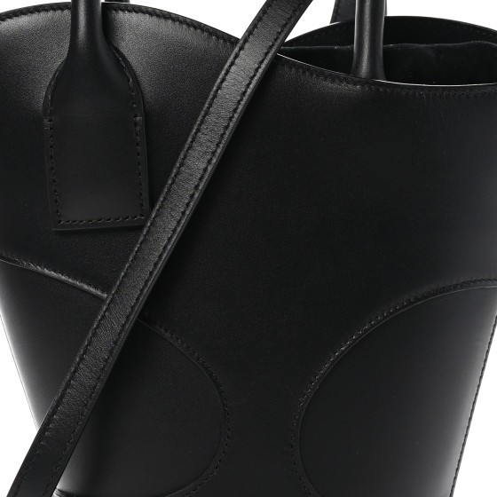 SALVATORE FERRAGAMO Calfskin Cut Out Mini Tote Black 1556945