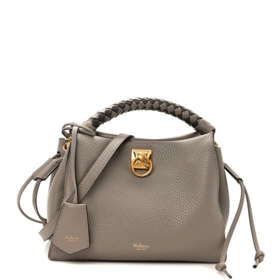 MULBERRY Heavy Grain Small Iris Tote Powder Grey Dark Clay